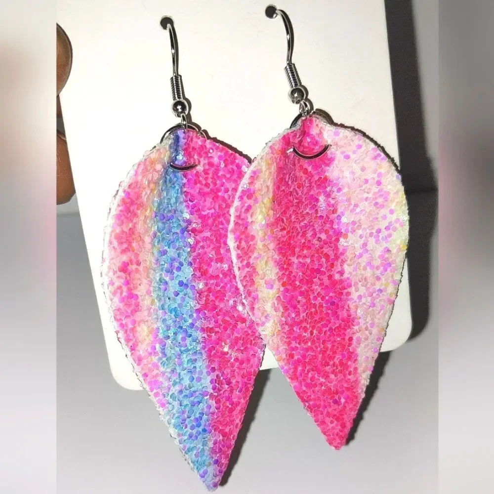Pink Beautiful bedazzled fashion earrings For Adults